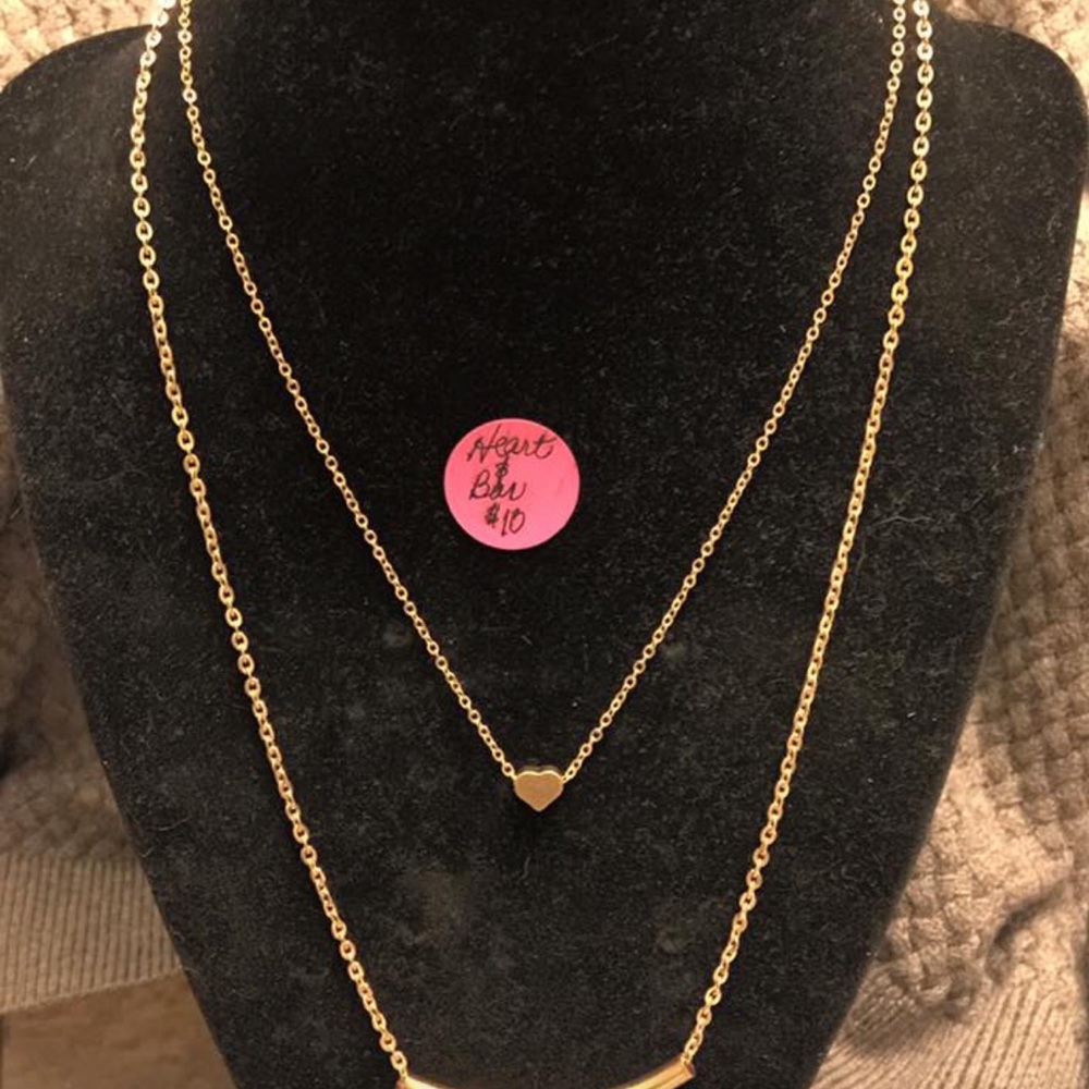 Bracelets, earrings, necklaces.